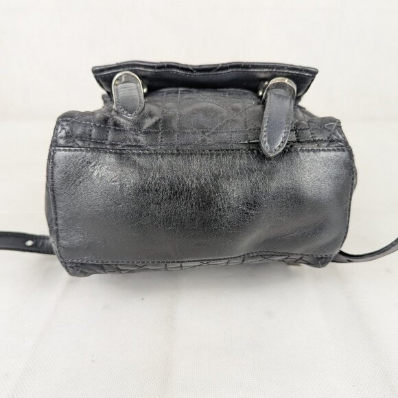 Authentic Christian Dior Quilted Lambskin Black Leather Teddy Bear Backpack main image 4